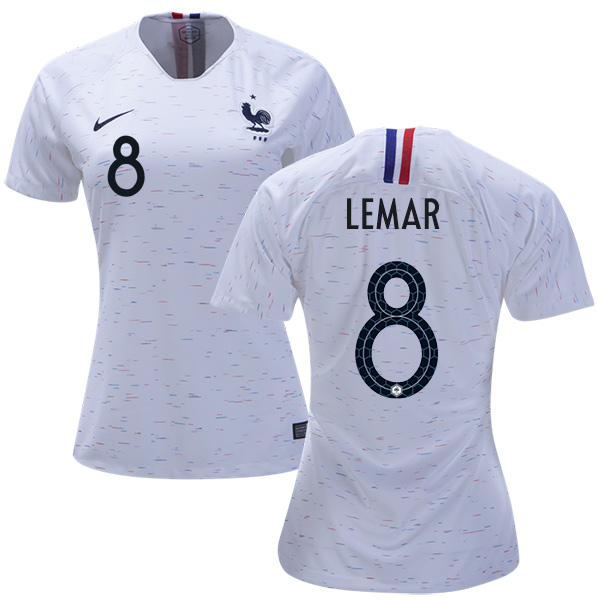 Women's France #8 Lemar Away Soccer Country Jersey - Click Image to Close